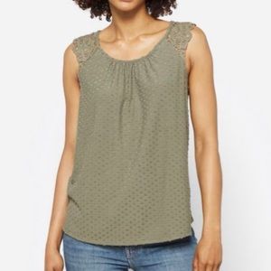 Green Les Serein Nalu  Crochet Detail Knit Tank Top Size Medium
